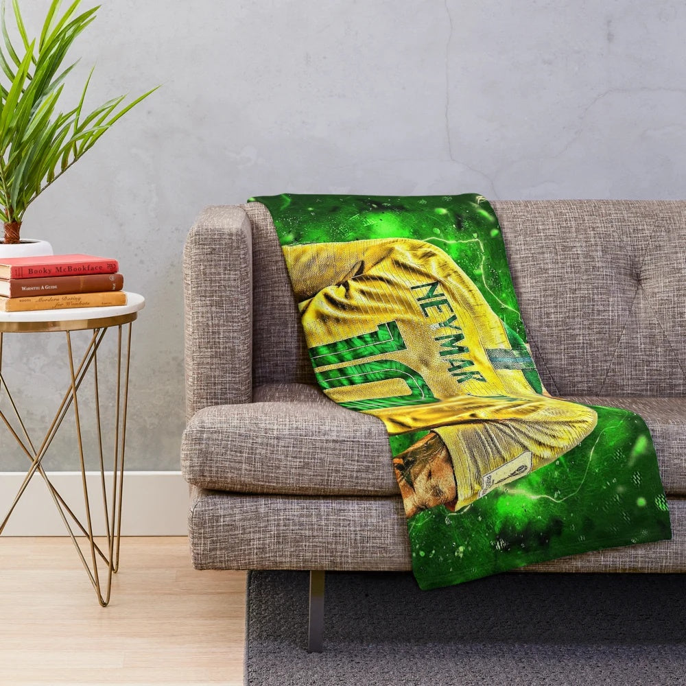 Neymar Brazil National Team Inspired Plush Blanket