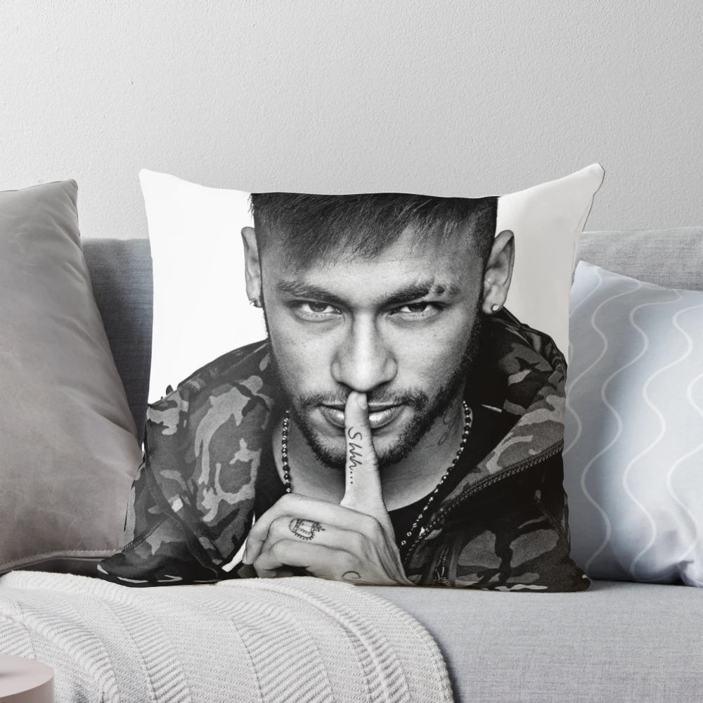 Neymar-Inspired Football Art Pillow