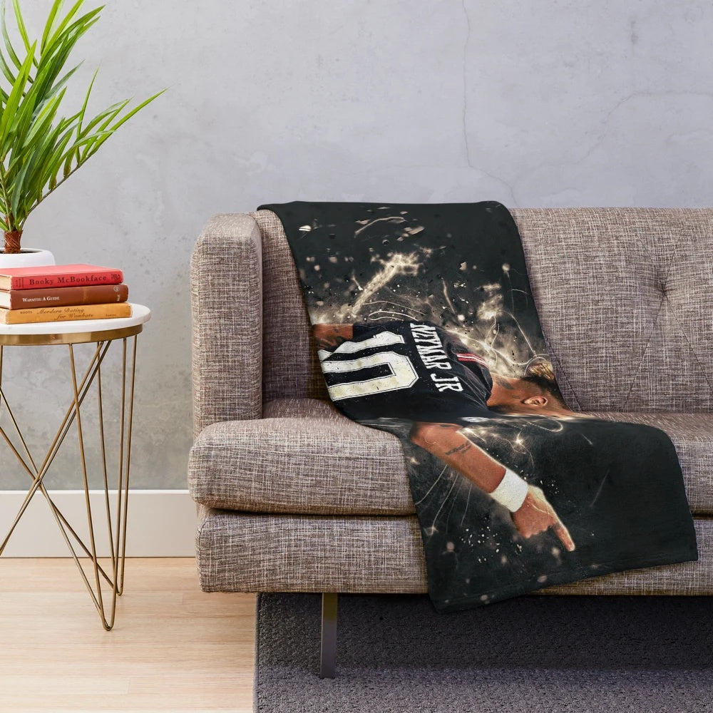 Neymar-inspired plush blanket for soccer enthusiasts