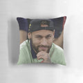 Neymar Jr. Brazil soccer football pillow for sports fans and world cup enthusiasts.