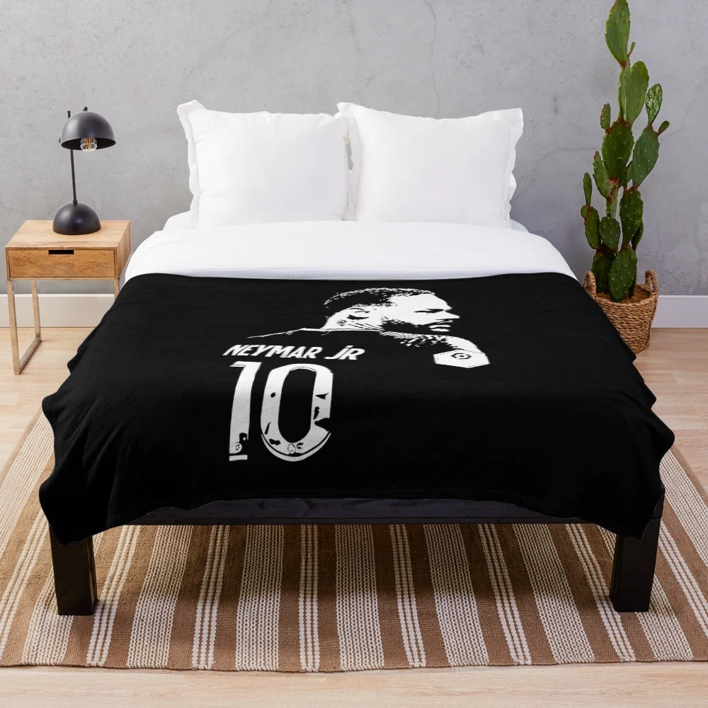 Neymar Jr. inspired plush blanket with his signature design