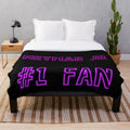 Neymar Jr. inspired plush blanket with neon, purple, and pink accents
