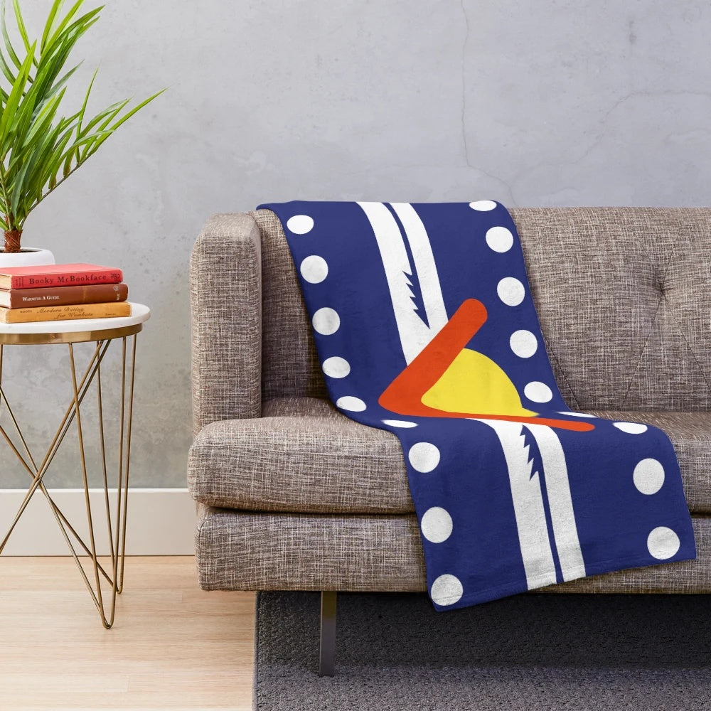 Ngarrindjeri Plush Blanket with Indigenous Flag Design