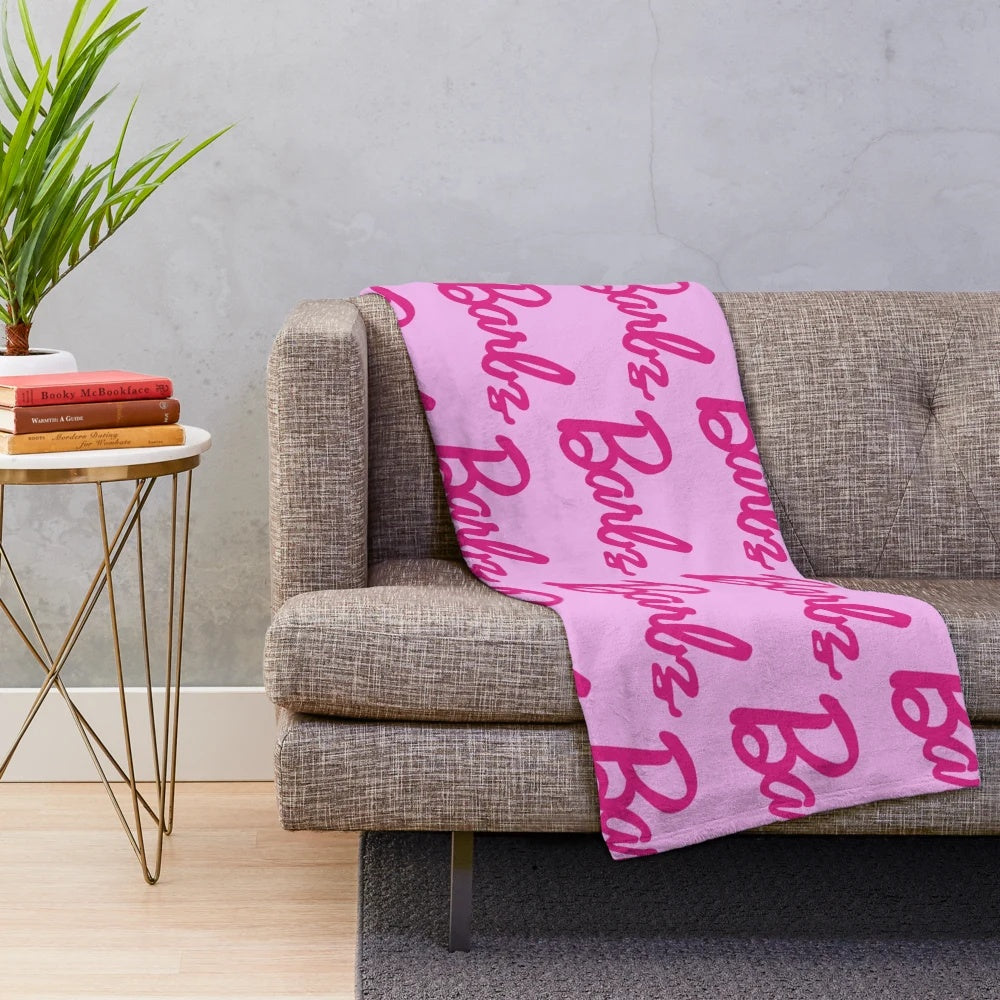 Nicki Minaj-inspired plush blanket with the Barbz logo
