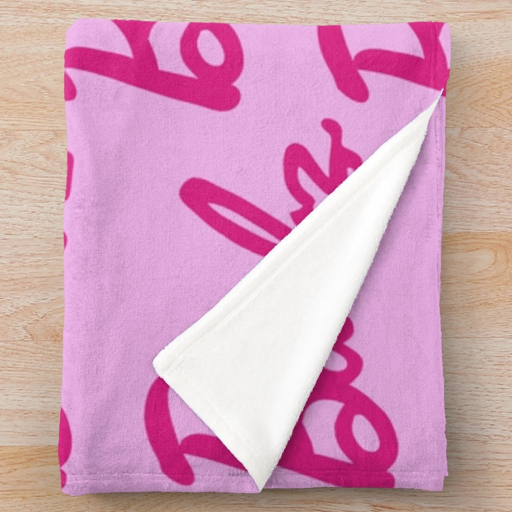 Nicki Minaj-inspired plush blanket with the Barbz logo