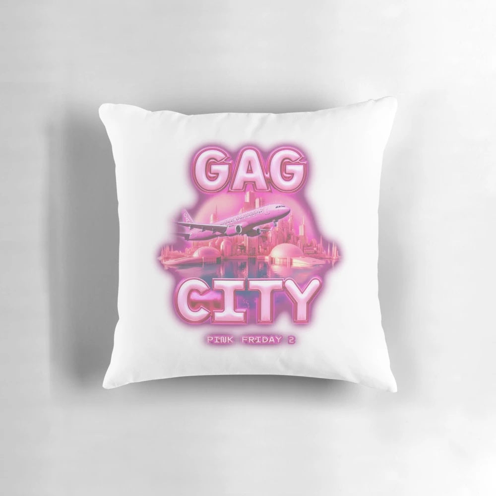 Nicki Minaj "Pink Friday" Gag City Pillow featuring the rapper's iconic look