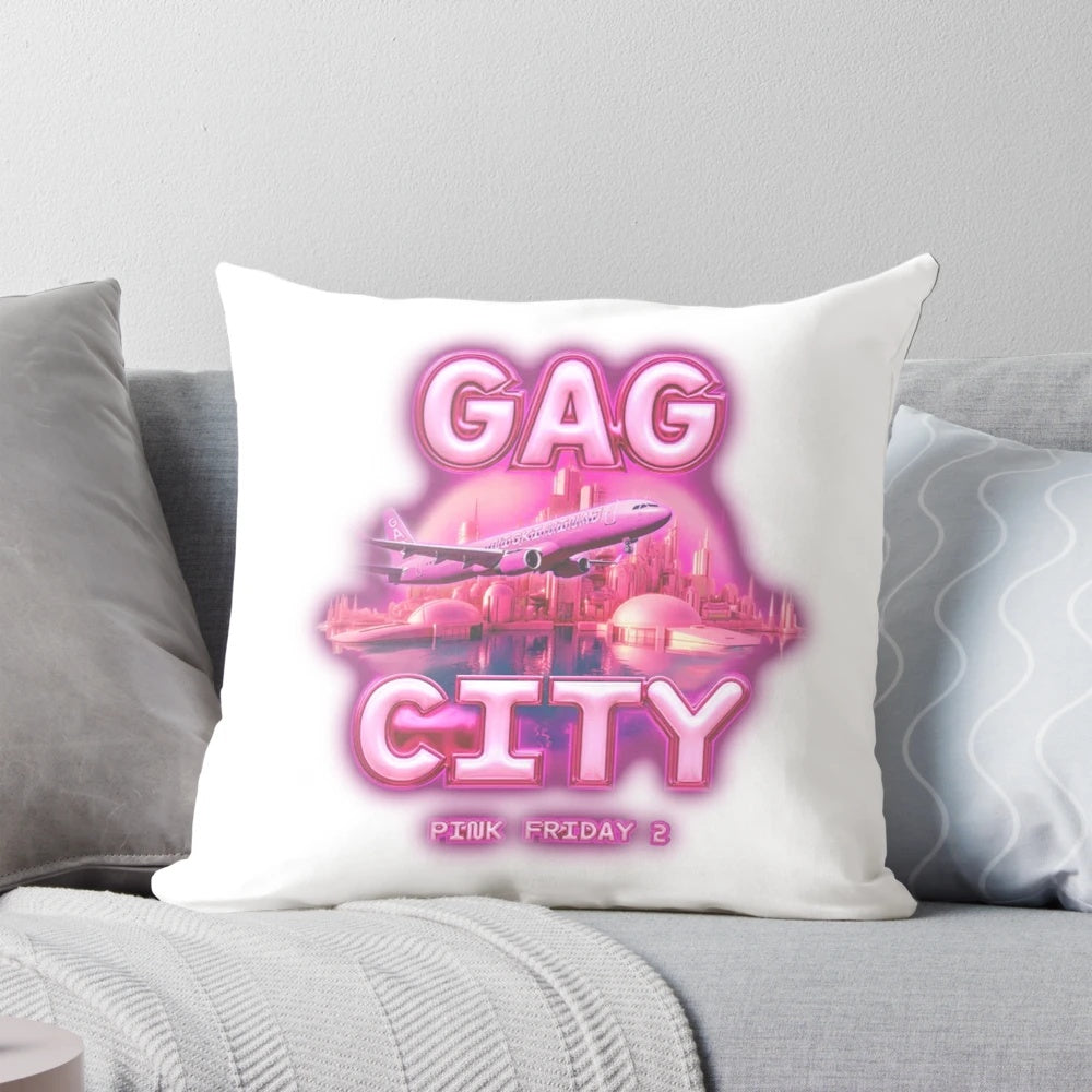 Nicki Minaj "Pink Friday" Gag City Pillow featuring the rapper's iconic look
