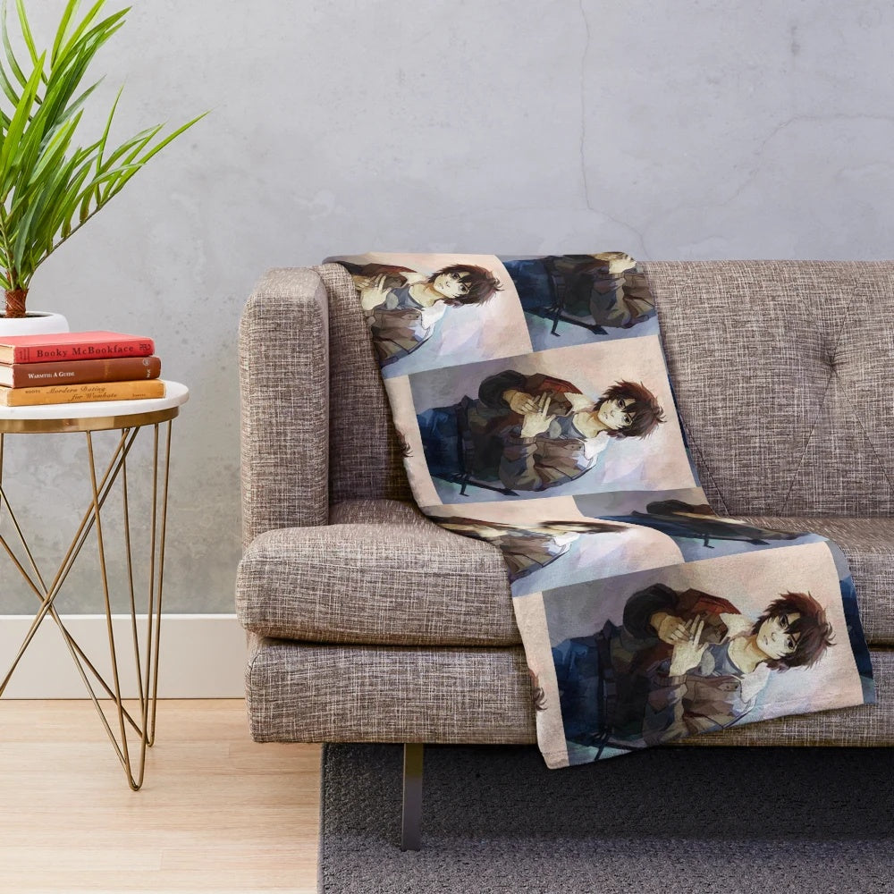 Nico Di Angelo inspired plush blanket featuring a soft, comfortable design