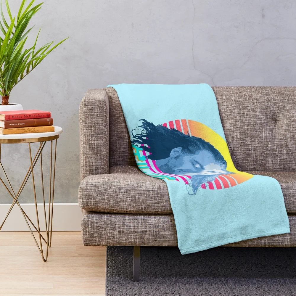 Nicolas Cage inspired plush blanket featuring a dank meme design