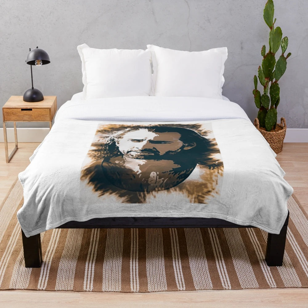 Nicolas Cage Inspired Plush Blanket featuring the famous actor