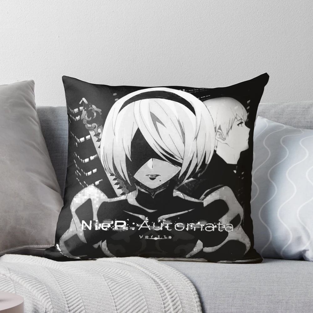 Nier Automata 2B Yorha Anime Pillow with Machine War Design