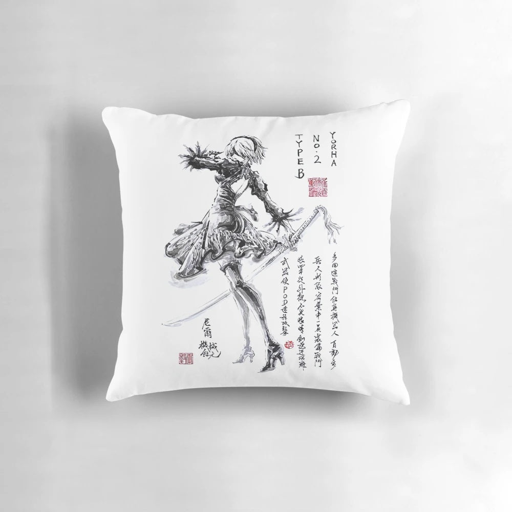Nier Automata Yorha 2B Fashion Raglan Pillow