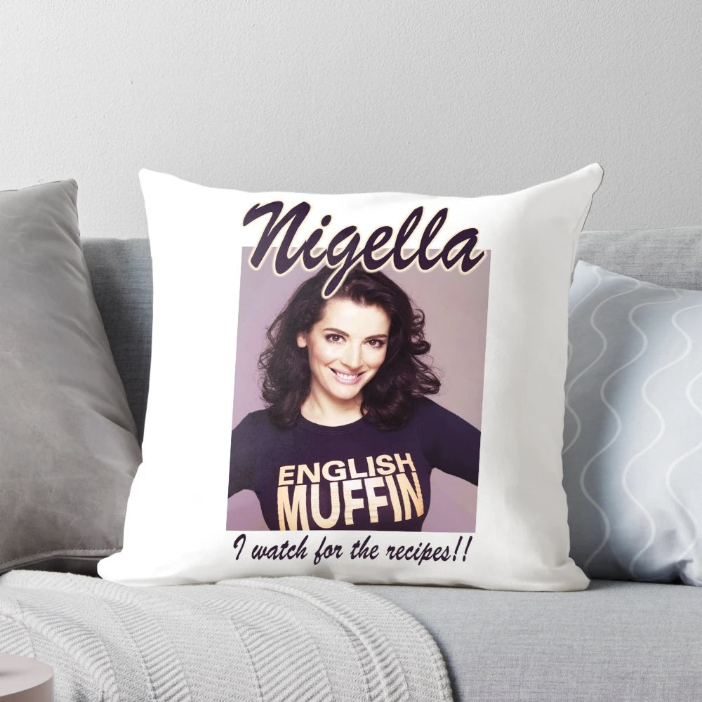 Soft and comfortable Nigella Lawson-themed pillow for kitchen and home decor