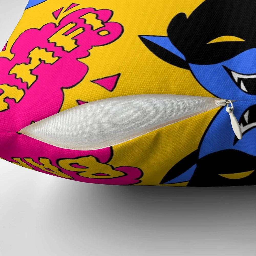 Nightcrawler BAMFS pattern decorative throw pillow featuring the iconic teleportation effect from Marvel's X-Men comics
