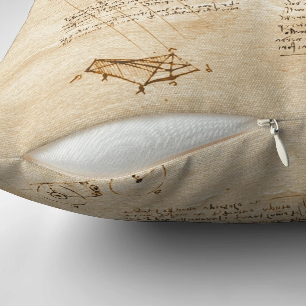 Nightfury - Da Vinci style Pillow featuring a sketch-like illustration of the iconic dragon from How to Train Your Dragon
