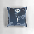 Jack Skellington and Sally from Nightmare Before Christmas cast a shadow on the moon on this decorative Halloween and Christmas pillow