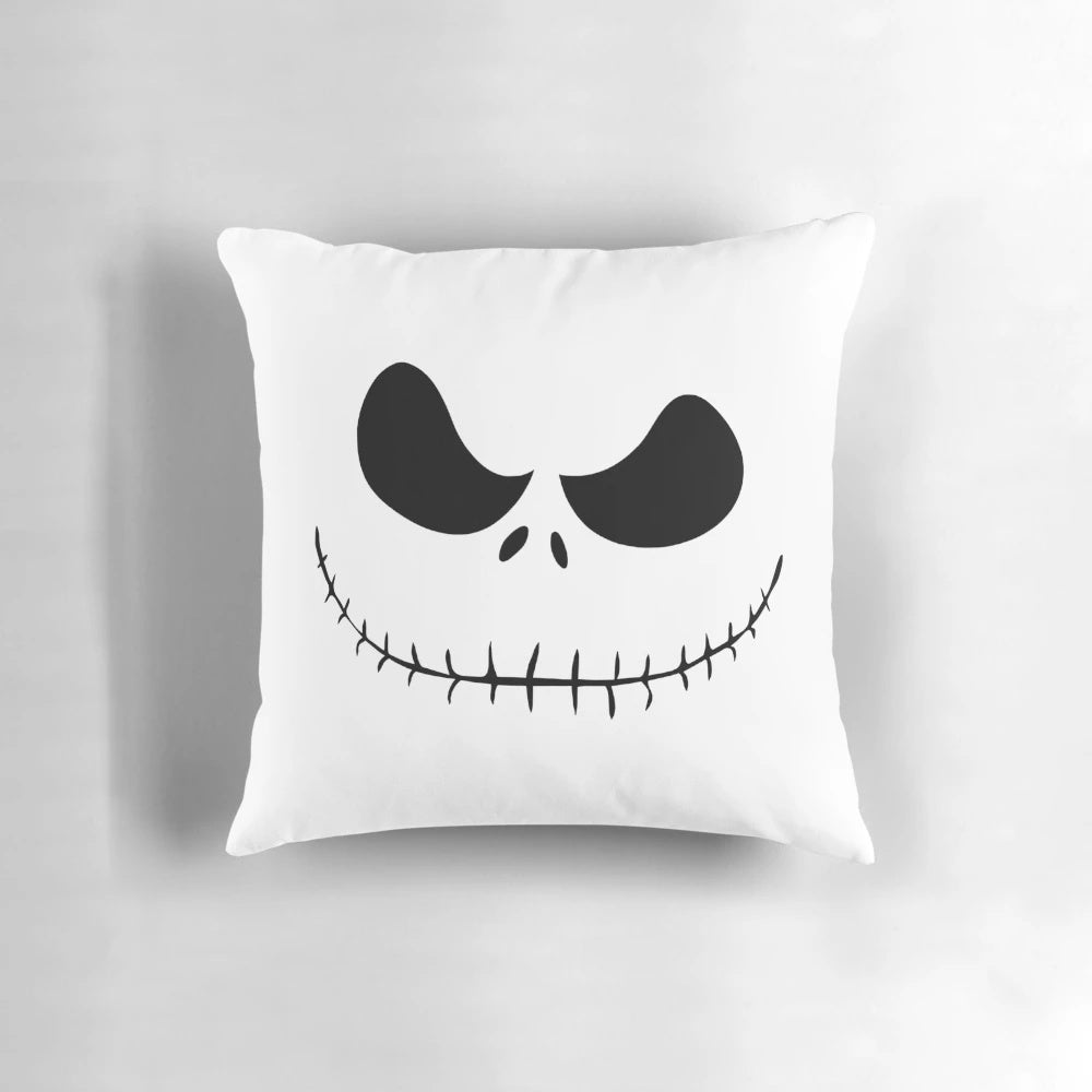 Photograph of a Jack Skellington Nightmare Before Christmas themed pillow