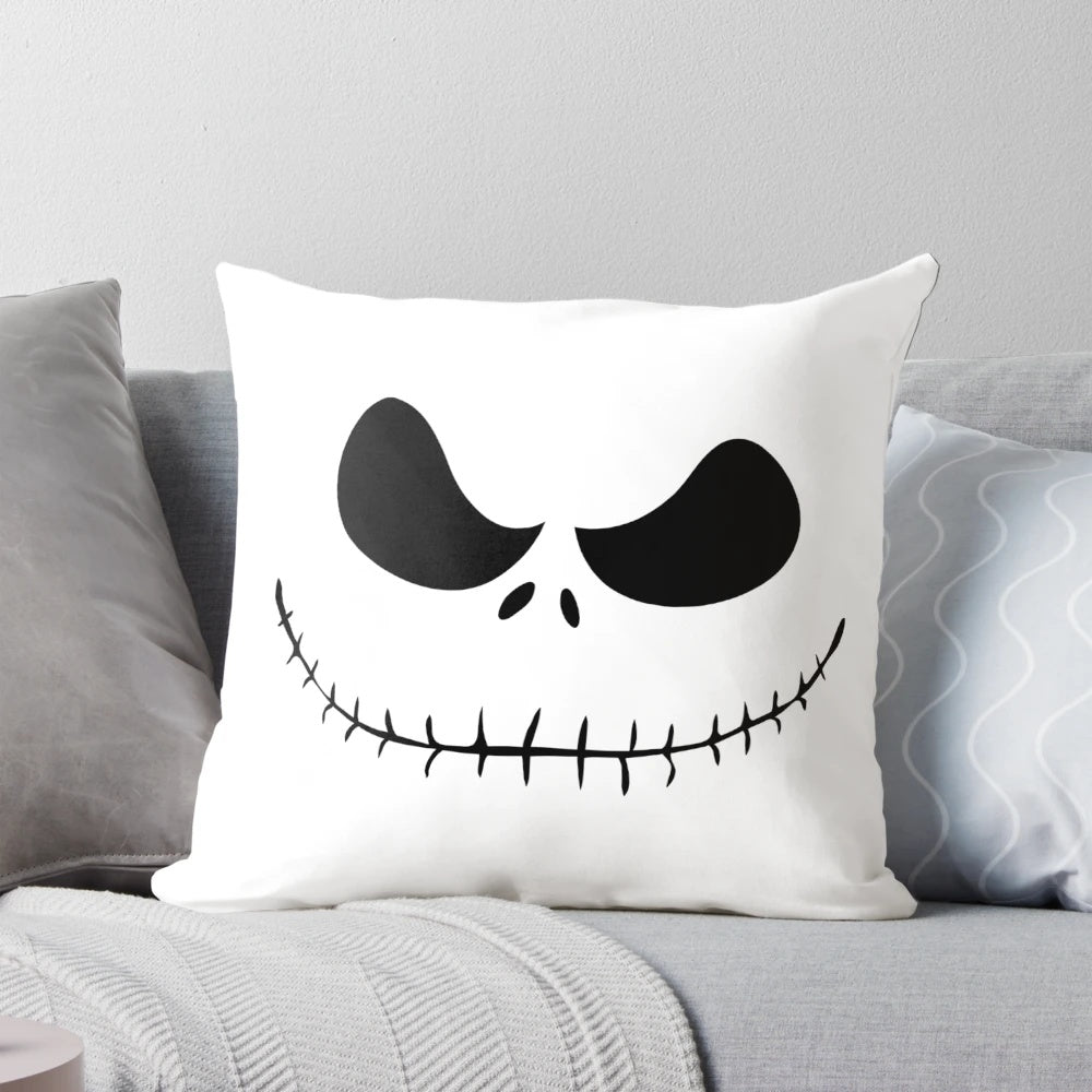 Photograph of a Jack Skellington Nightmare Before Christmas themed pillow