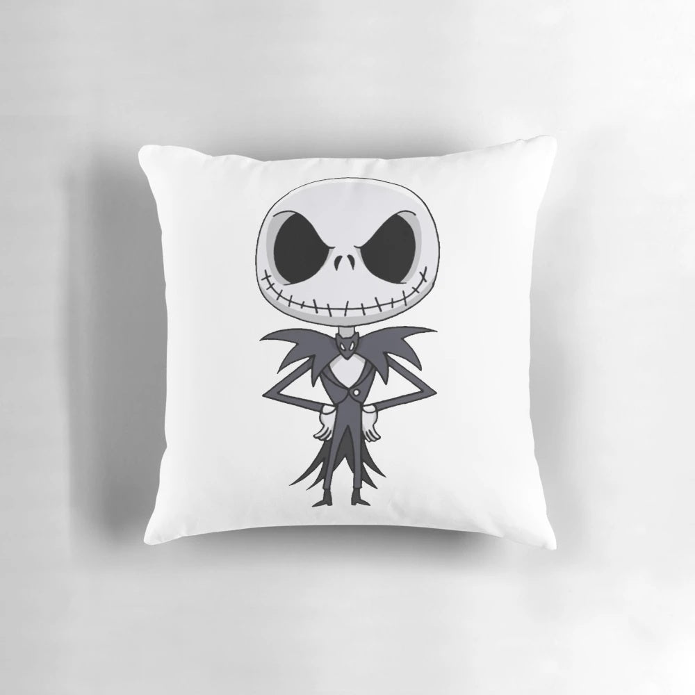 Decorative Halloween throw pillow featuring Jack Skellington from The Nightmare Before Christmas