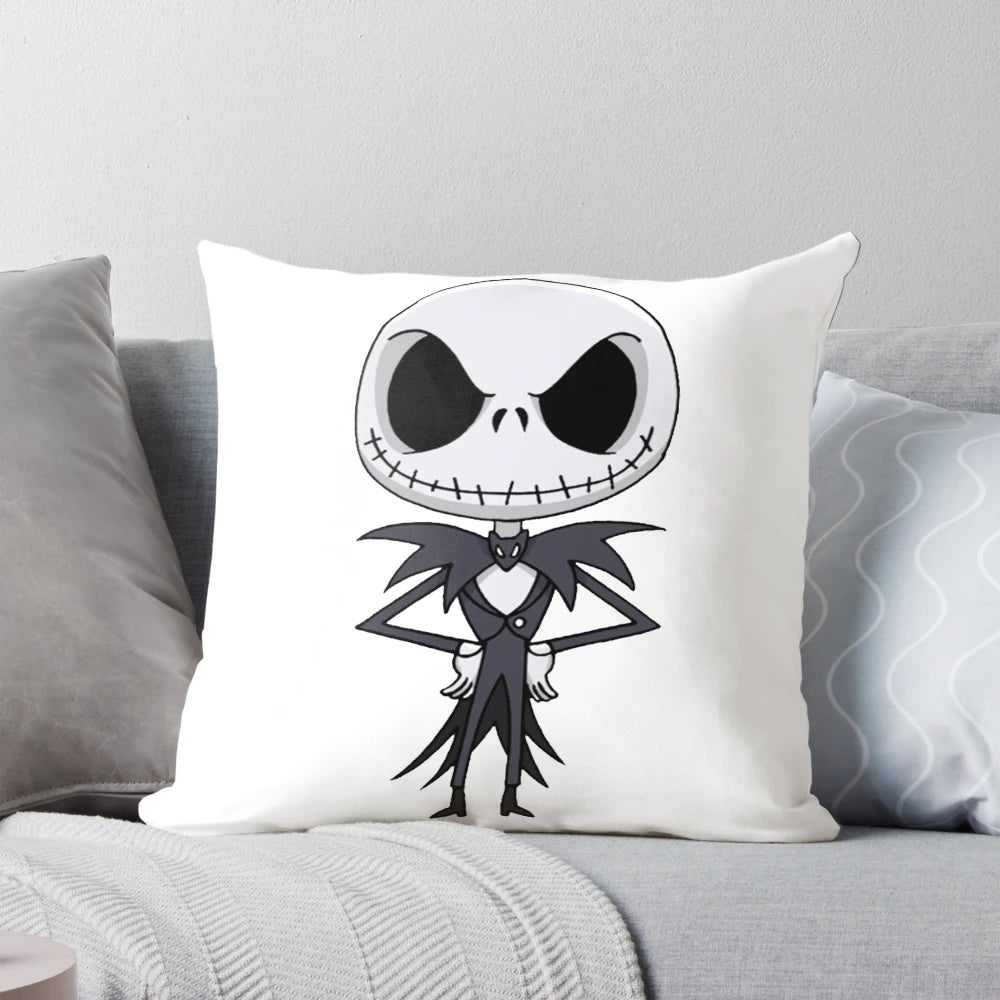 Decorative Halloween throw pillow featuring Jack Skellington from The Nightmare Before Christmas