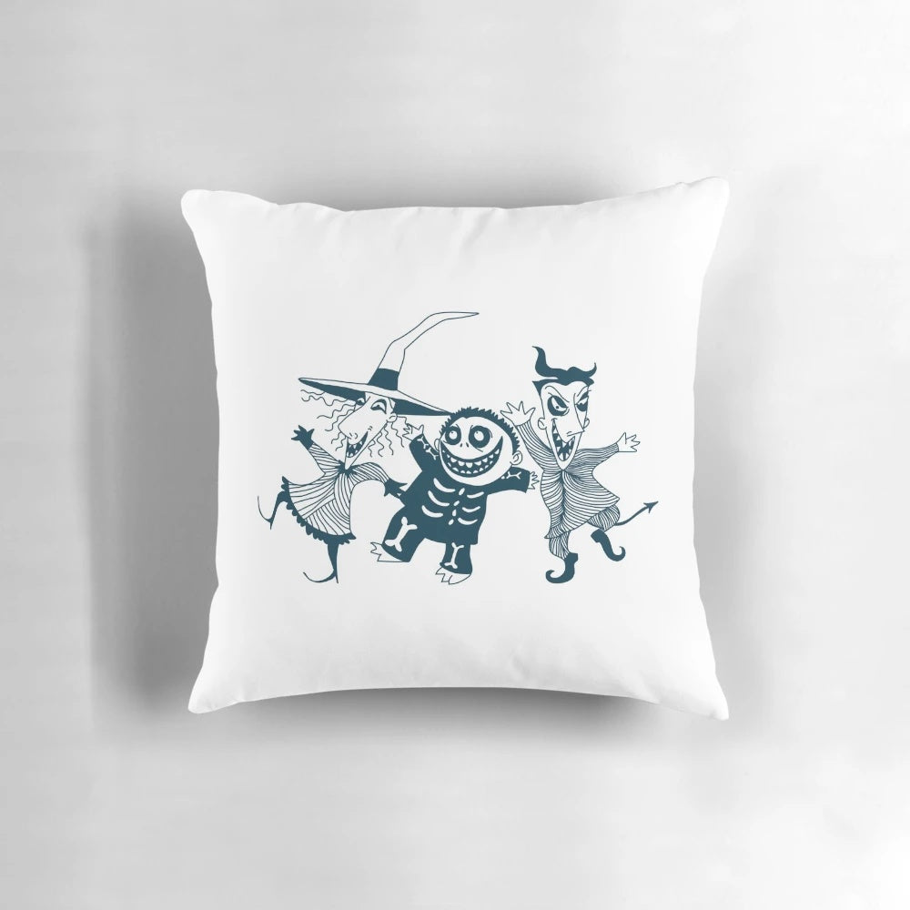 Nightmare Before Christmas Lock, Shock & Barrel Pillow featuring the trio of pranksters from the beloved Tim Burton film