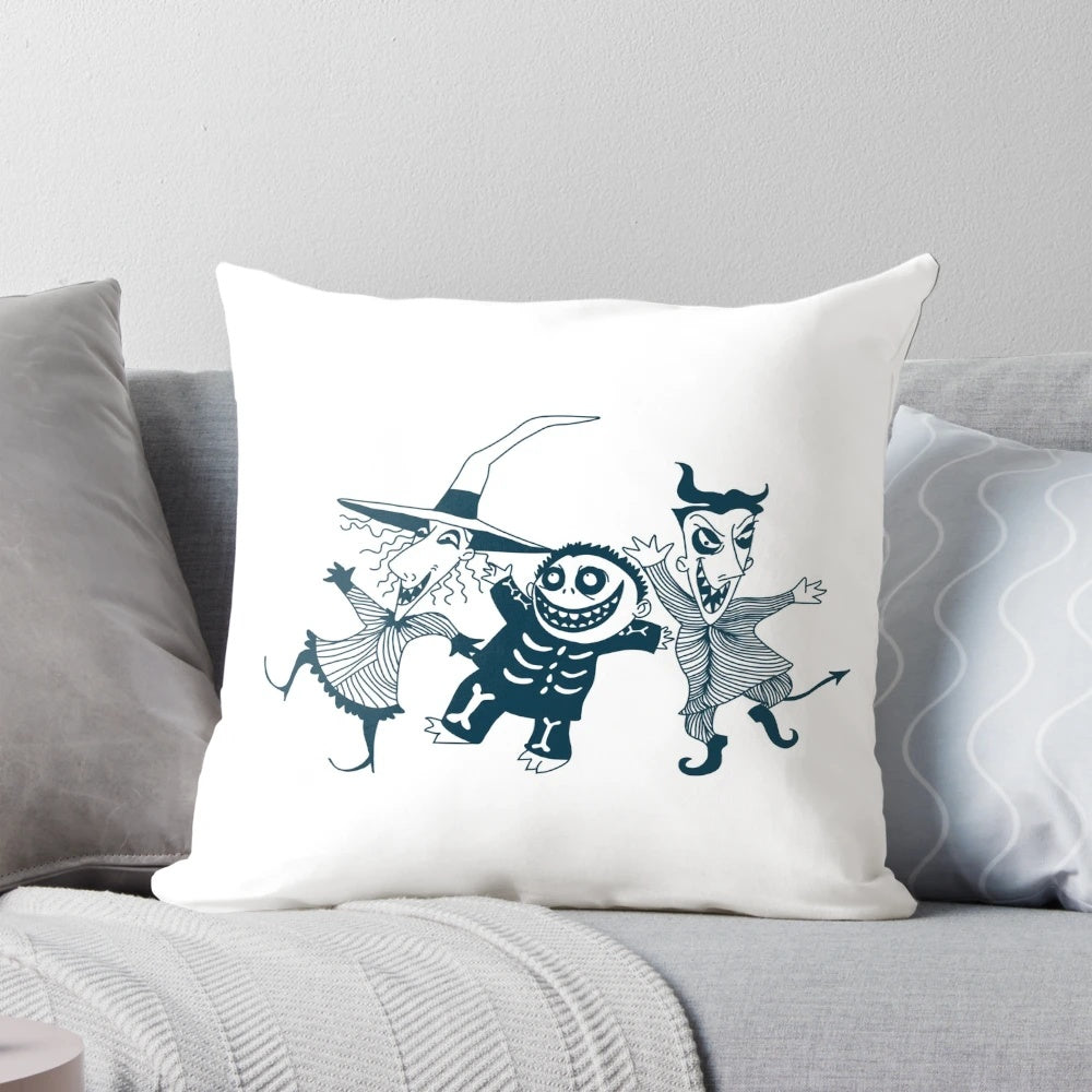 Nightmare Before Christmas Lock, Shock & Barrel Pillow featuring the trio of pranksters from the beloved Tim Burton film
