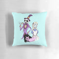 Nightmare in Wonderland themed pillow featuring a gothic, horror-inspired design with Alice in Wonderland and Christmas elements
