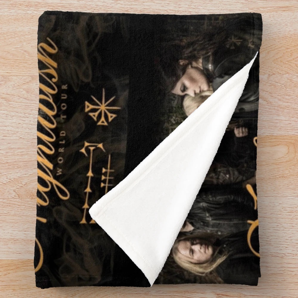 Nightwish band plush blanket with music note design