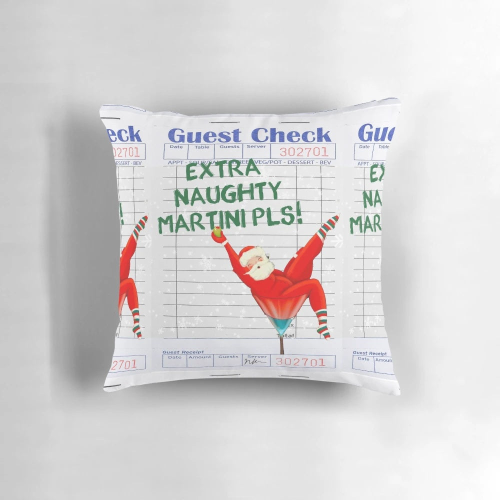 Nikkiraye Guest Check Decorative Pillow with Red, Snowflakes, and Couture Collage Design