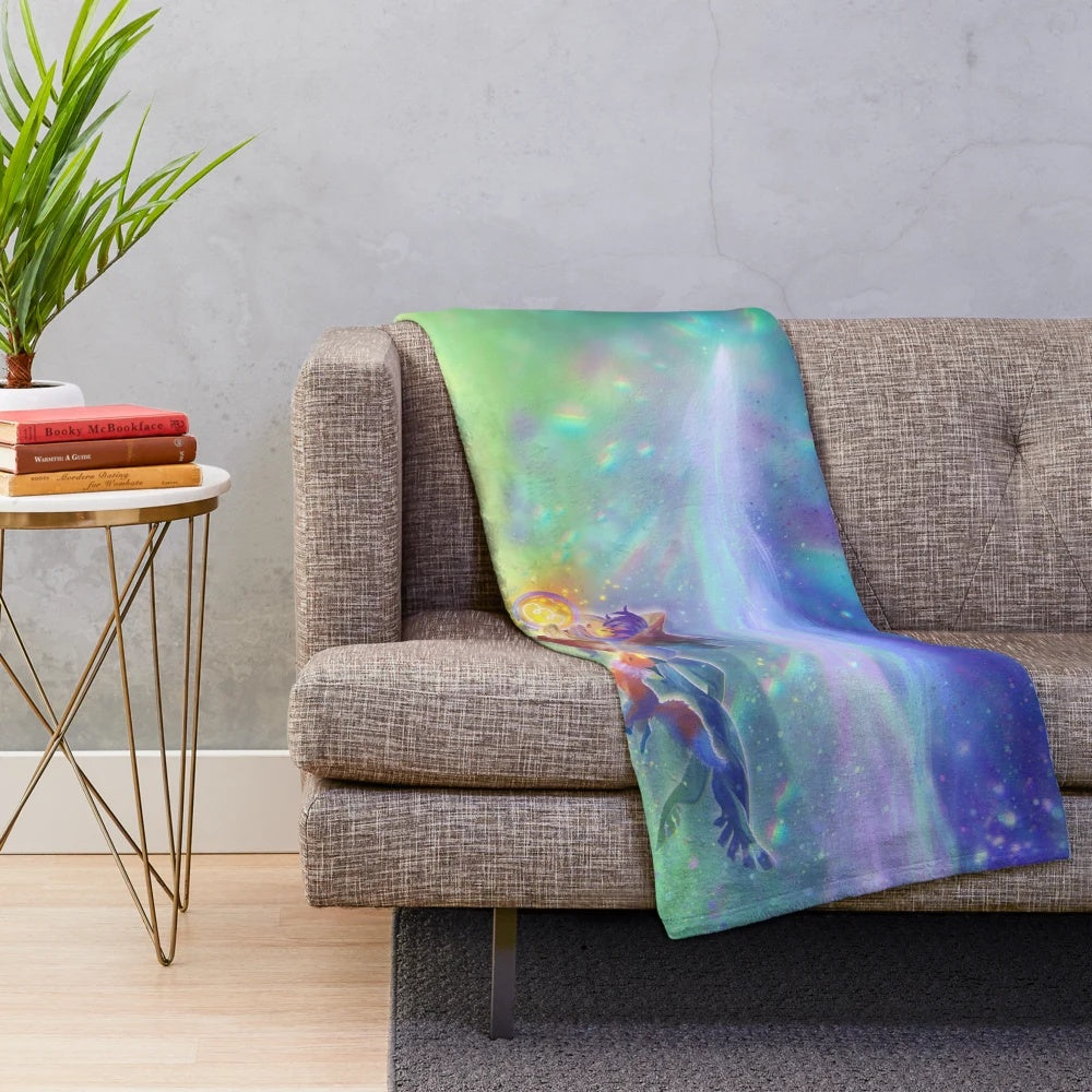 Niko and Rue inspired plush blanket featuring fantasy and anime-inspired design