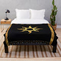 Nilfgaardian Empire Plush Blanket featuring the golden sun symbol from The Witcher series