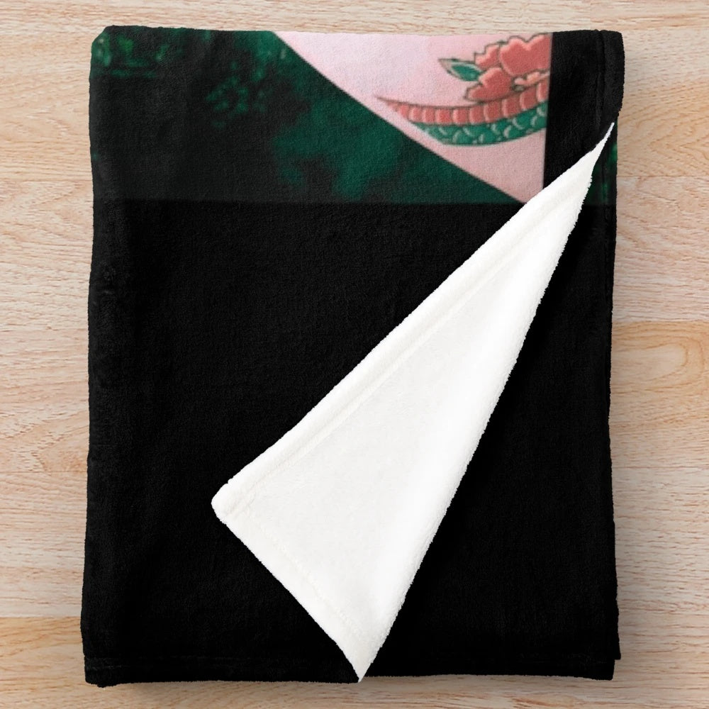 Ninja Scroll inspired plush blanket featuring Benisato character art