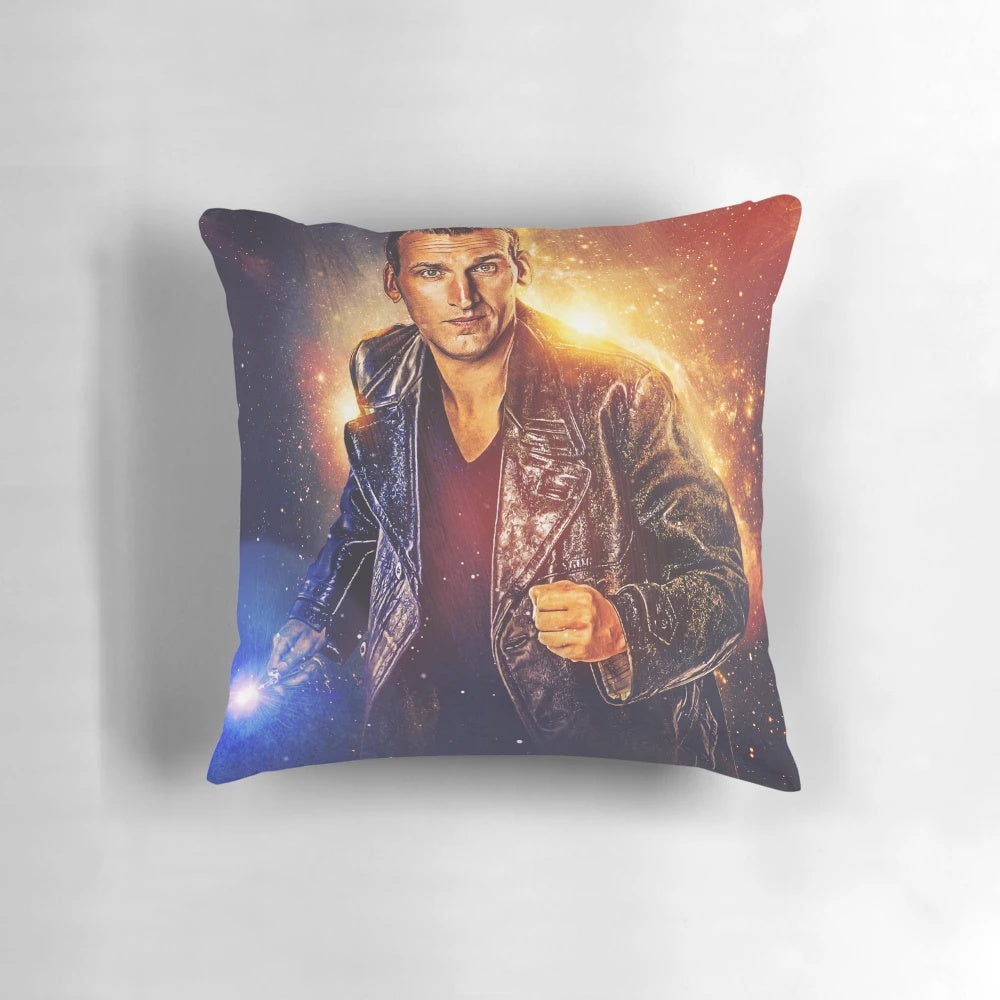 Ninth Doctor Pillow featuring Christopher Eccleston's iconic character from the hit TV series Doctor Who