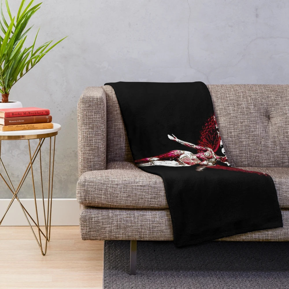 Colorful plush blanket featuring a balloon design inspired by the Nirvana band