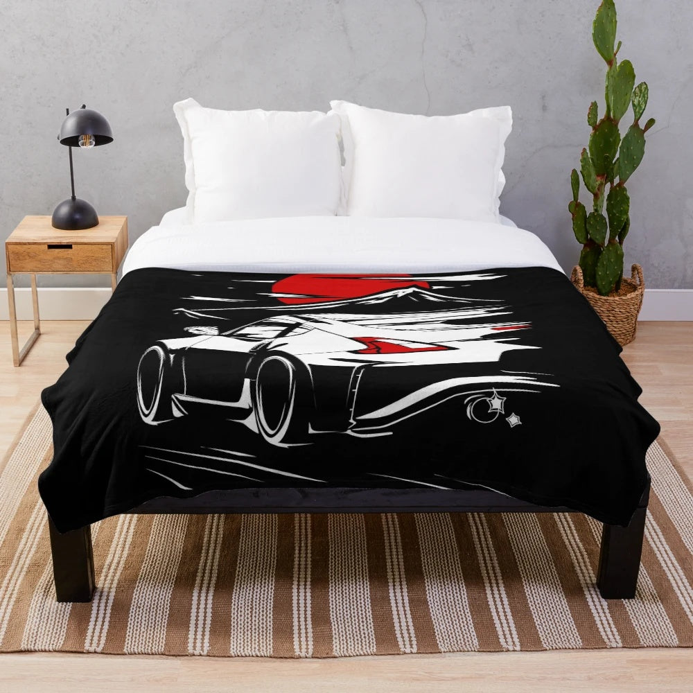 Nissan 370Z Plush Blanket with Japanese Car Design