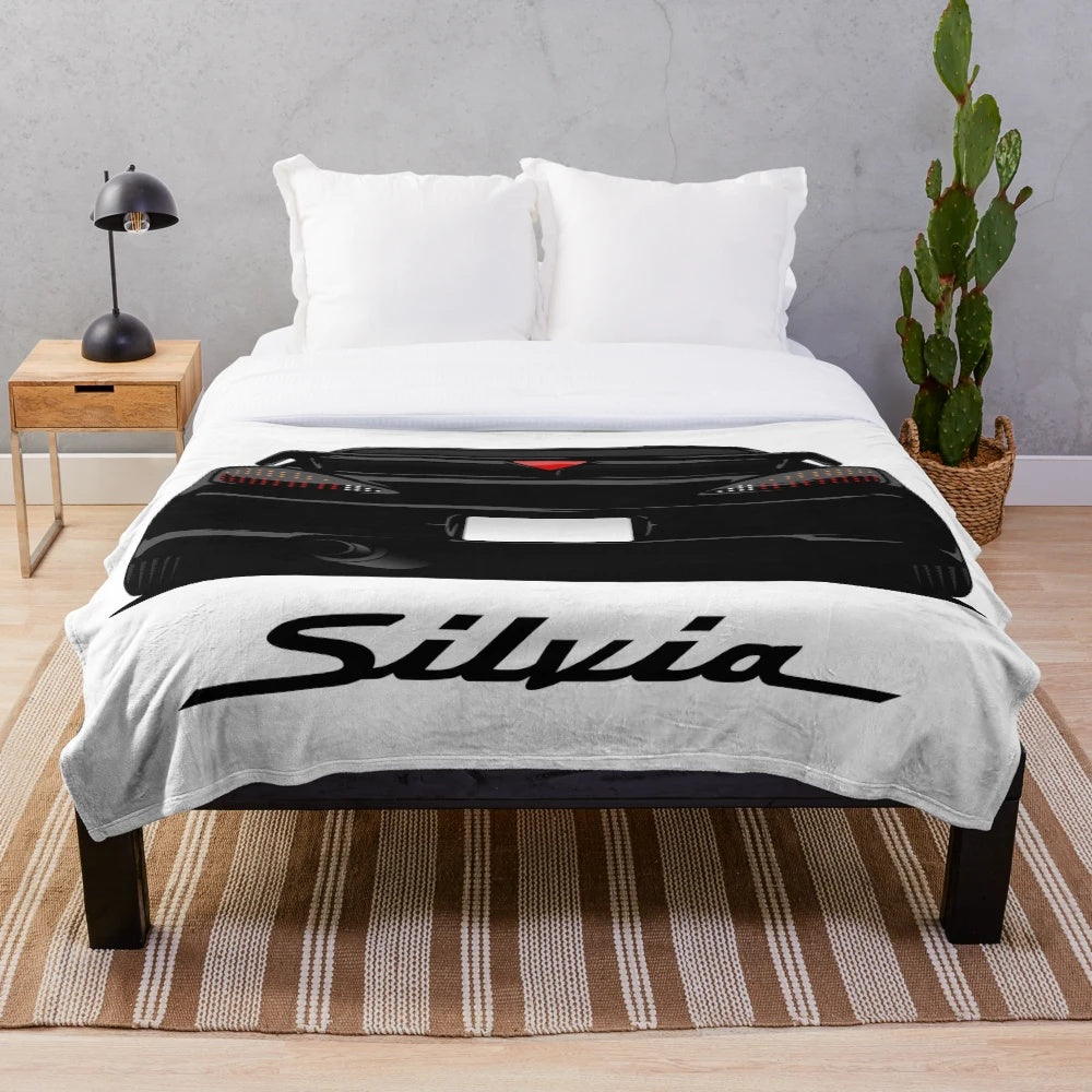 Nissan S15 Spec R inspired plush blanket for car enthusiasts