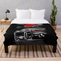 Nissan Silvia s13 inspired plush blanket with car enthusiast design