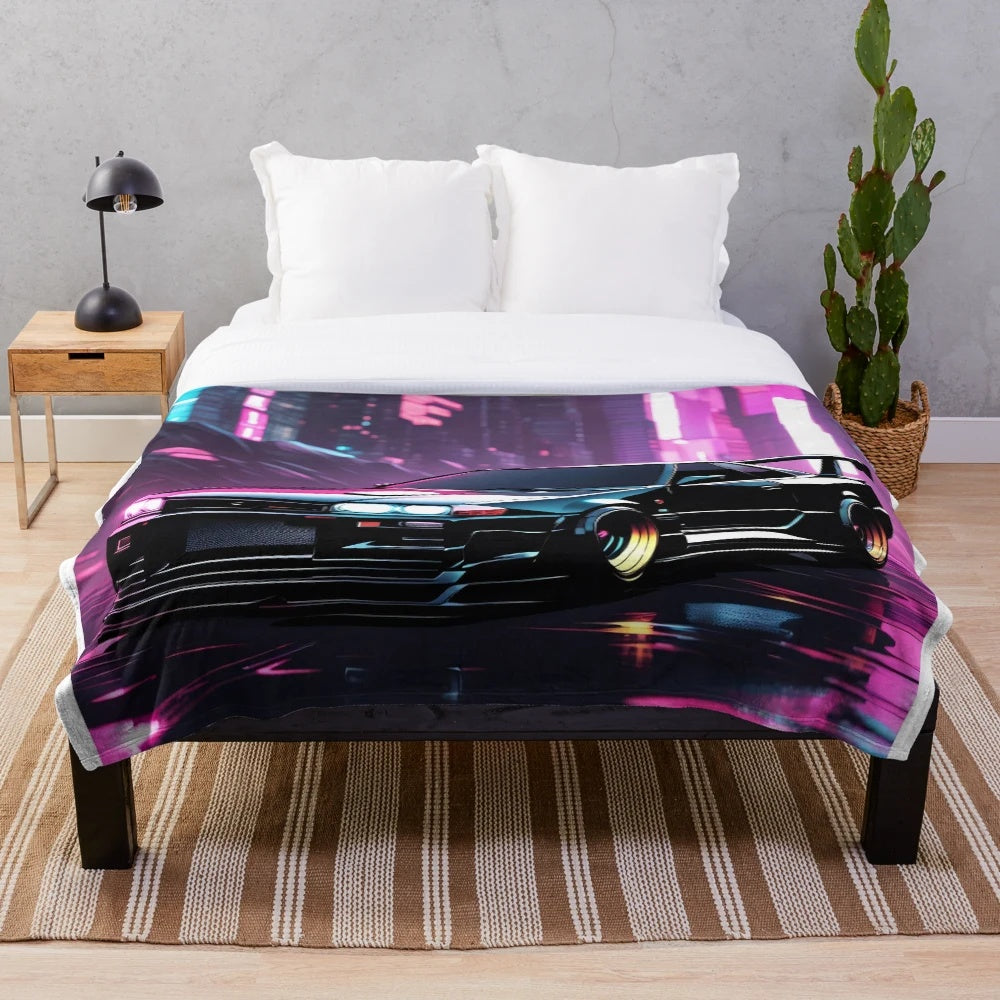 Nissan Skyline GTR 34 inspired plush blanket design