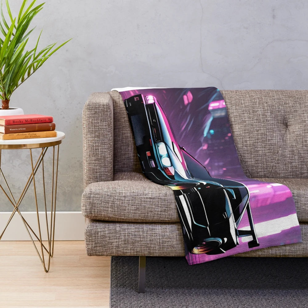 Nissan Skyline GTR 34 inspired plush blanket design