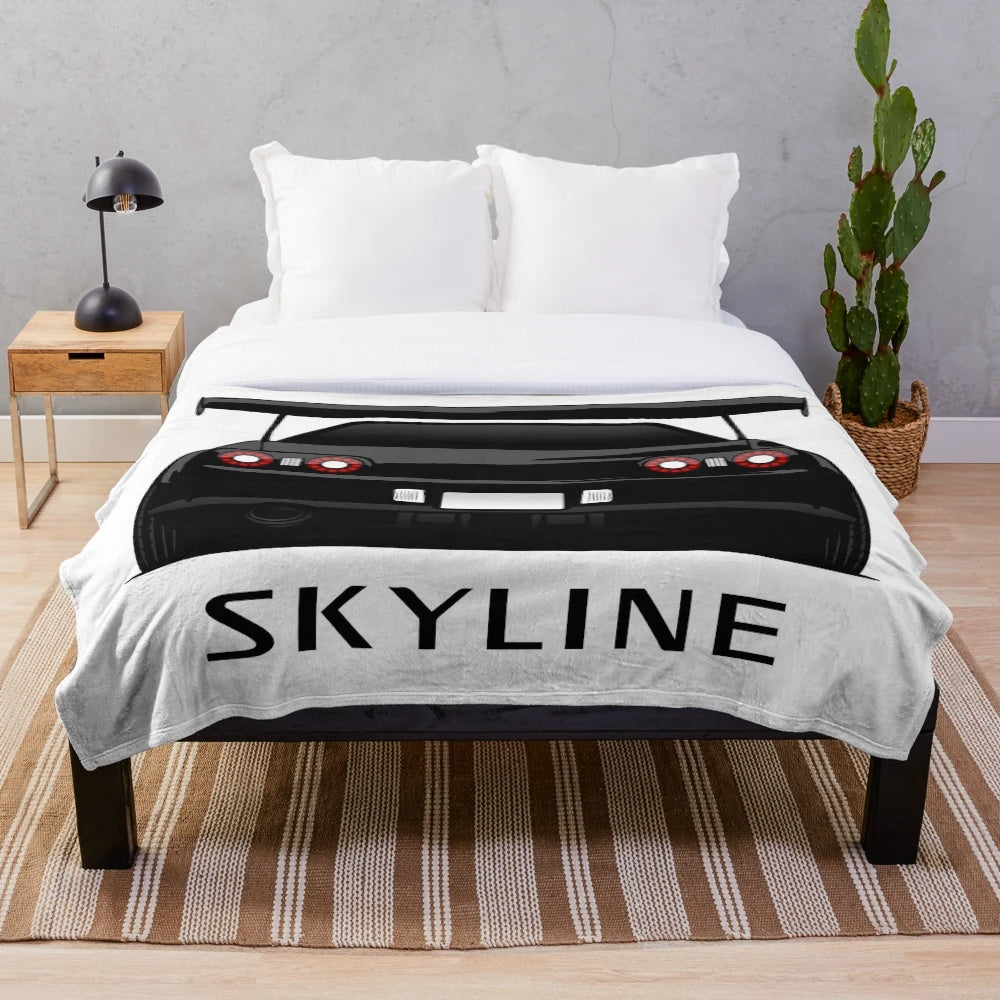 Cozy Nissan Skyline R32 Inspired Plush Blanket