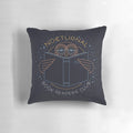 Cozy pillow with a starry owl design, perfect for nocturnal book readers