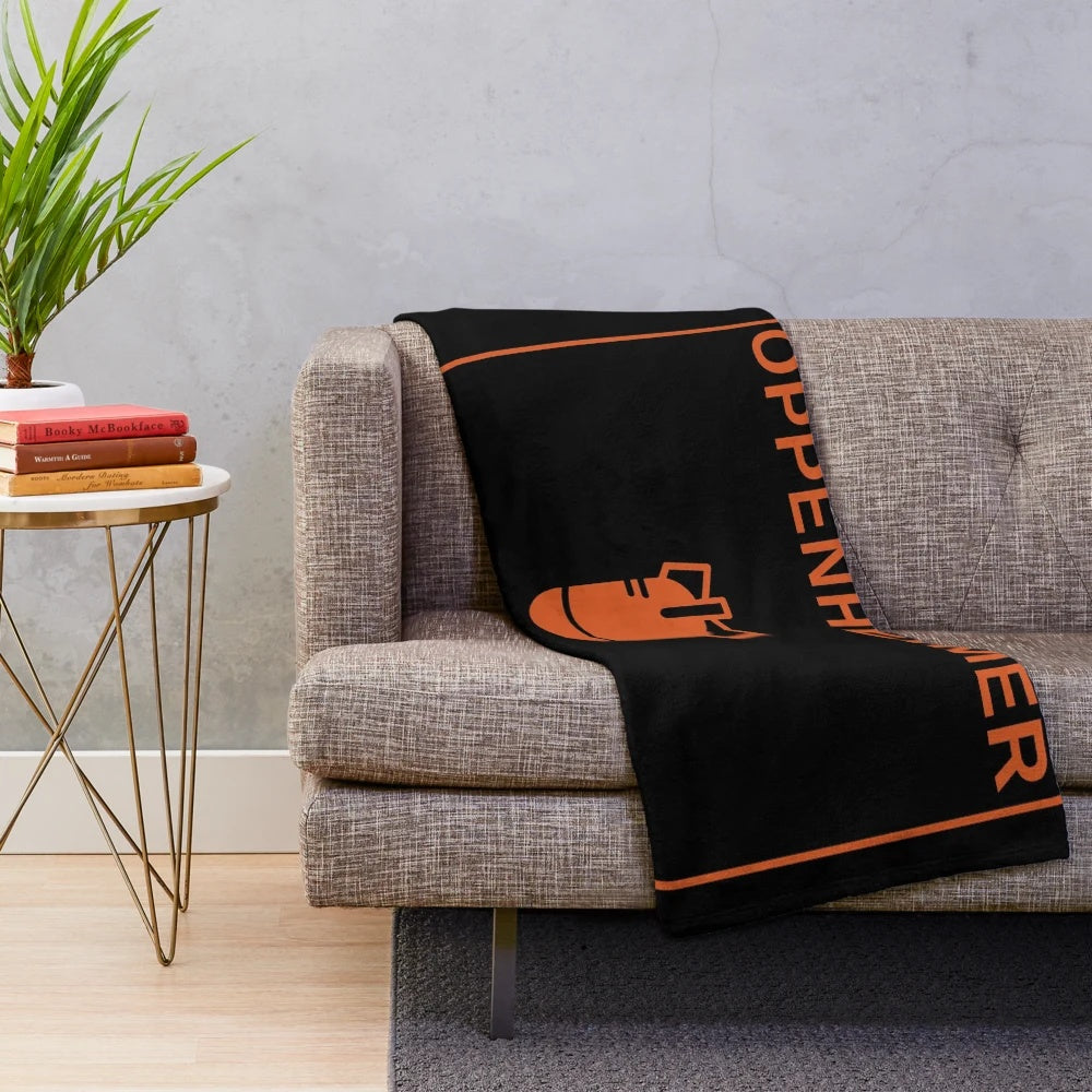 Nolan-inspired Oppenheimer plush blanket featuring the director's cinematic style