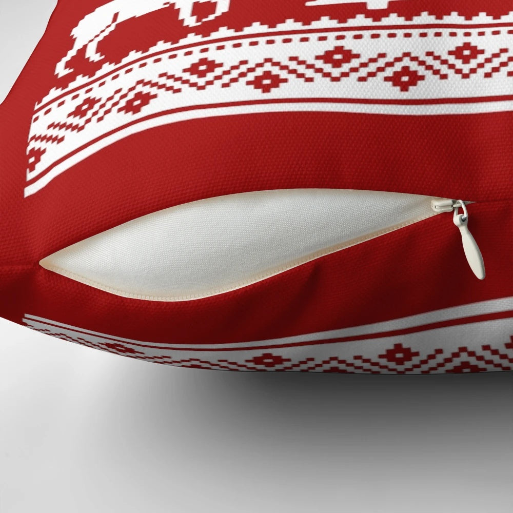 Nollaig Shona Dhuit Ugly Christmas Pillow featuring the Irish greeting for "Merry Christmas