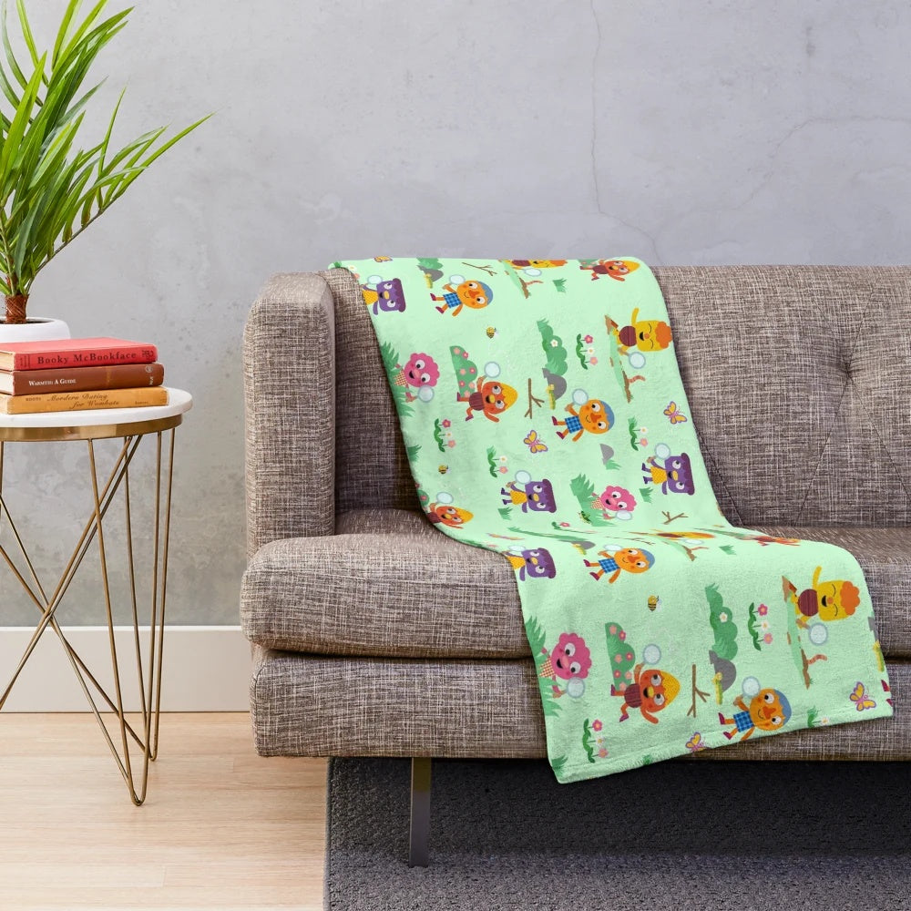 Noodle & Pals Pattern 02 Plush Blanket, featuring a playful design for kids