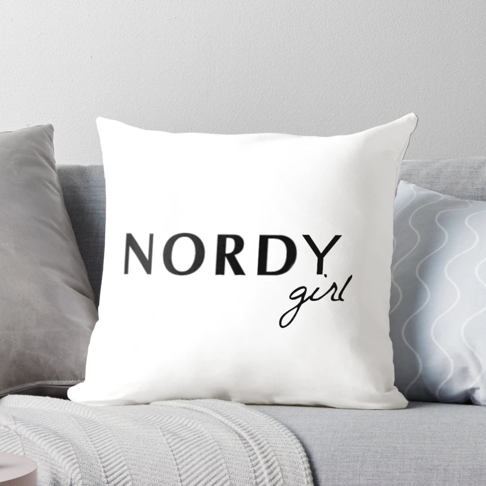 Nordstrom Preppy Girl Pillow with Minimalistic Black and White Design
