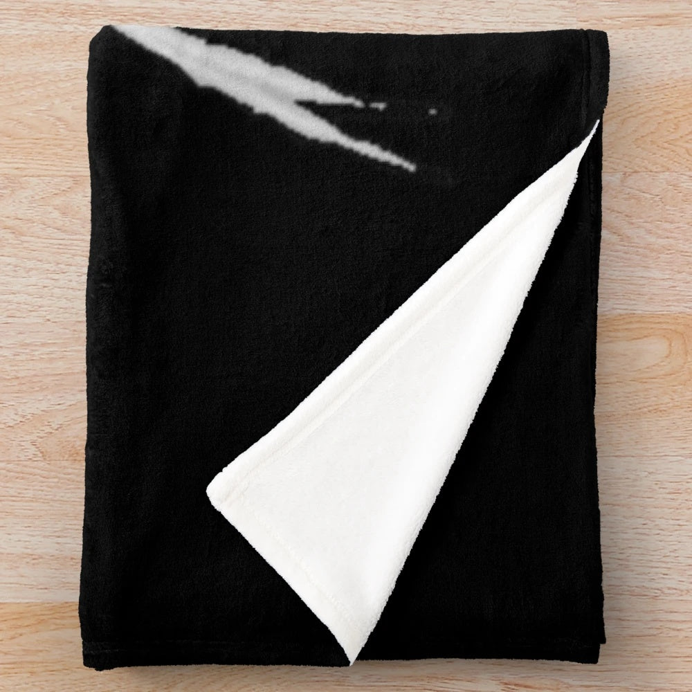 Norma Desmond inspired plush blanket with black and white silhouette design