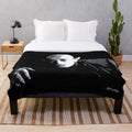 Nosferatu-inspired black and white plush blanket featuring the iconic vampire character