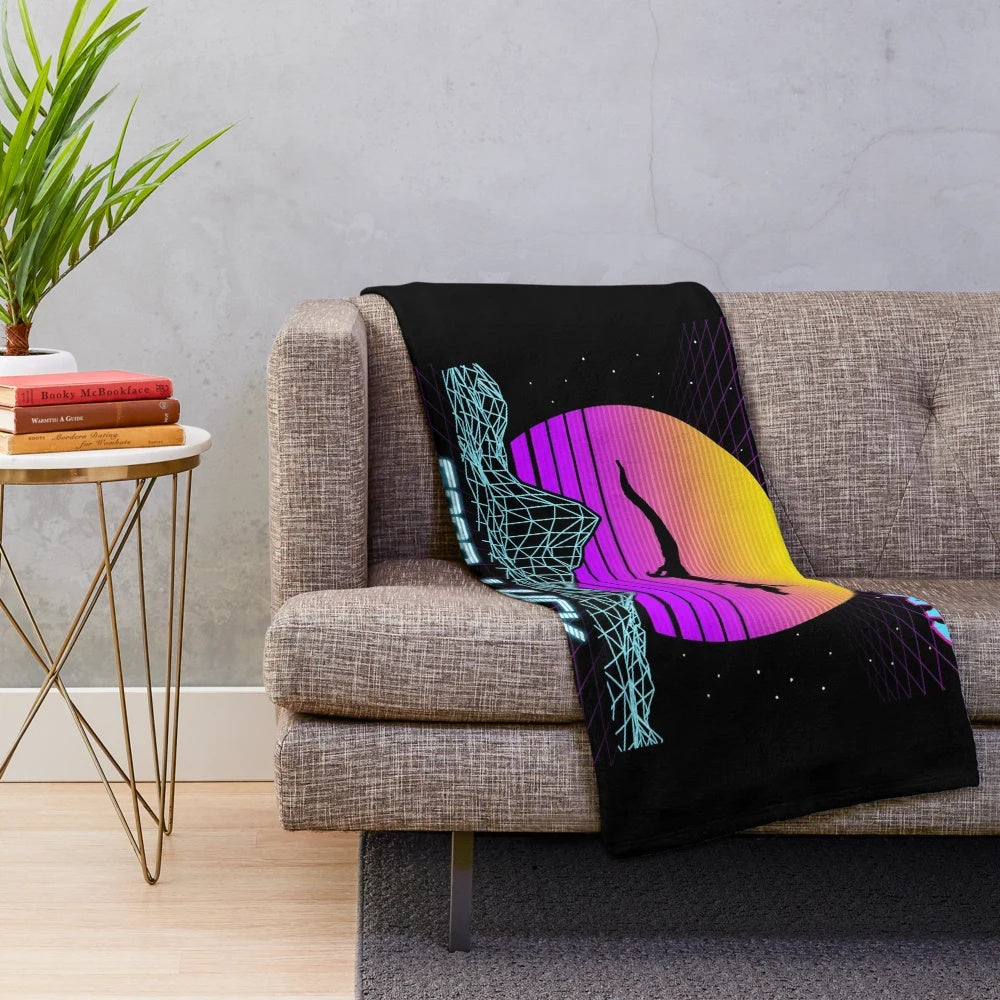 Cozy plush blanket featuring the luck dragon Falkor from the classic 80s fantasy film The Neverending Story