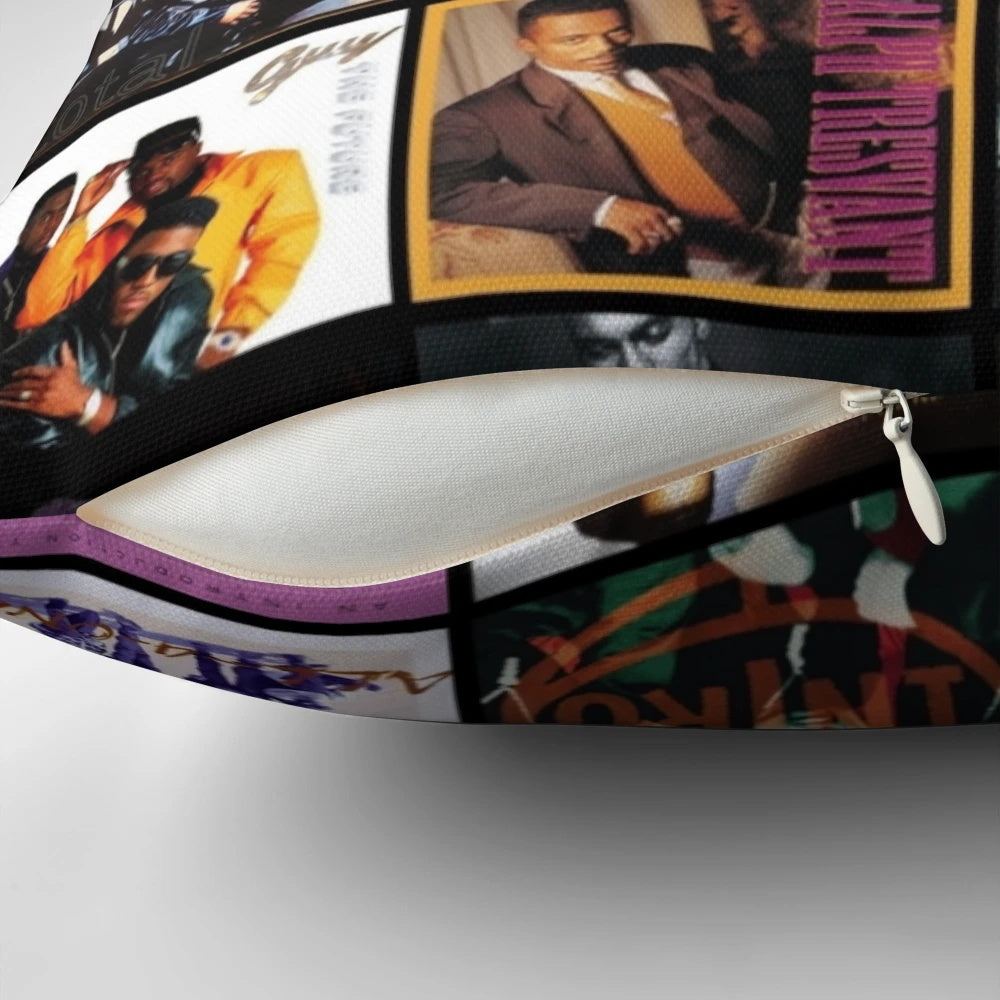 Comfortable pillow featuring retro 90s R&B album artwork