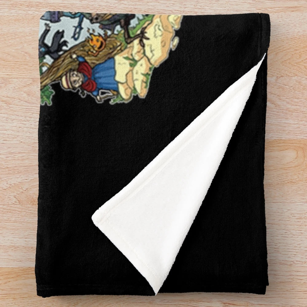 Vintage Totoro-inspired plush blanket with nostalgic anime art